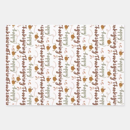 Thanksgiving Gift Wrap – Celebrate in Style ラッピングペーパーシート (正面)