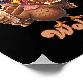 Thanksgiving Gobble til You Wobble Turkey Funny Fa ポスター (角)