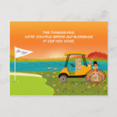 Thanksgiving Golf Cart With Moving Boxes  シーズンポストカード (正面)