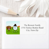 Thanksgiving Golf with Turkey & Golf Ball ラベル (インサイチュ)