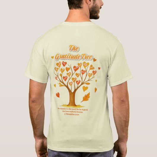Thanksgiving Gratitude Tree Basic-Shirt Tシャツ (裏面)