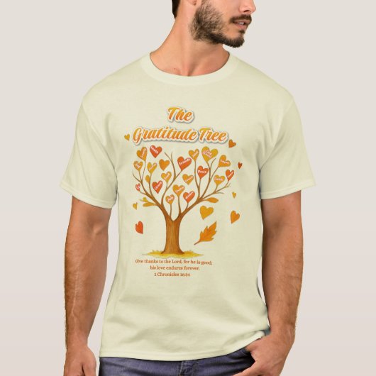Thanksgiving Gratitude Tree Basic-Shirt Tシャツ (正面)