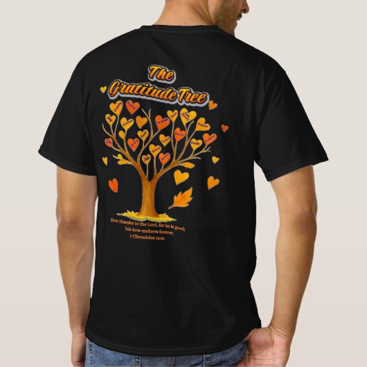 Thanksgiving Gratitude Tree Men's Value T-Shirt Tシャツ (裏面)