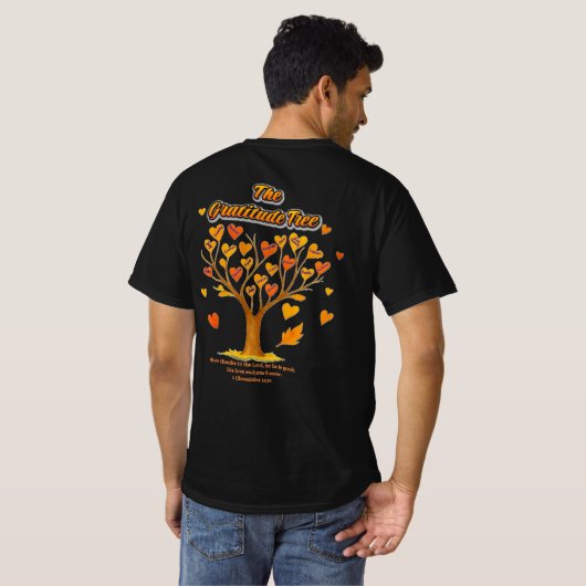 Thanksgiving Gratitude Tree Men's Value T-Shirt Tシャツ (裏面フル)