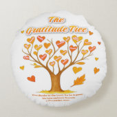 Thanksgiving Gratitude Tree Round Pillow ラウンドクッション (裏面)