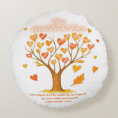 Thanksgiving Gratitude Tree Round Pillow ラウンドクッション (裏面)