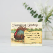 Thanksgiving Greetings Turkey Holiday Postcard シーズンポストカード (スタンド正面)