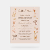Thanksgiving Hand-Drawn Signature Cocktail Menu アクリルサイン (正面)