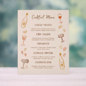 Thanksgiving Hand-Drawn Signature Cocktail Menu アクリルサイン (ニュートラル)