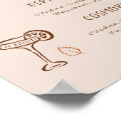 Thanksgiving Hand-Drawn Signature Cocktail Menu ポスター (角)