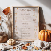 Thanksgiving Hand-Drawn Signature Cocktail Menu ポスター