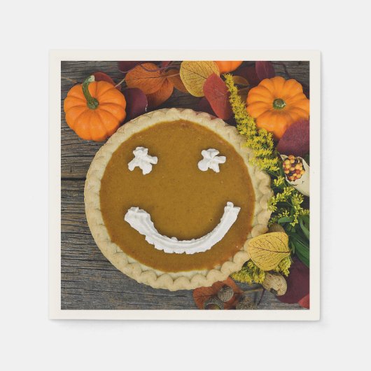Thanksgiving Happy Pumpkin Pie スタンダードカクテルナプキン (正面)