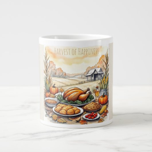 Thanksgiving, Harvest of Happiness Specialty Mug ジャンボコーヒーマグカップ (正面)