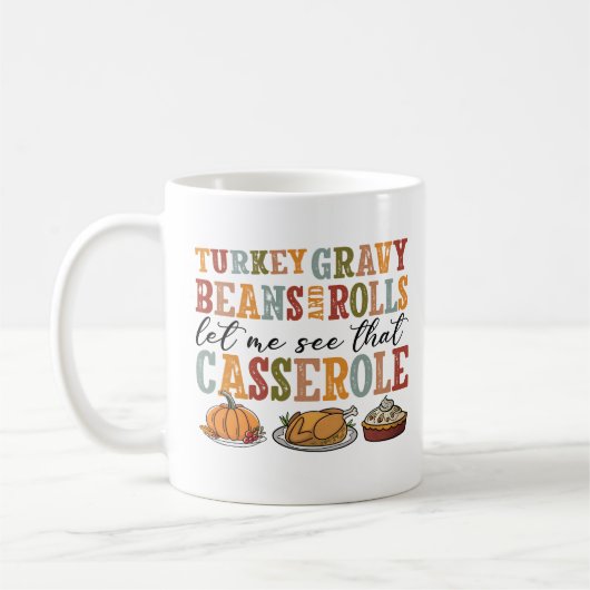 Thanksgiving Holiday Casserole コーヒーマグカップ (左)