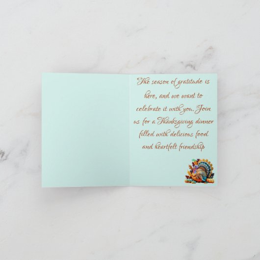 Thanksgiving honor turkey Invitacion カード (内部)