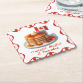 Thanksgiving Humour Canada | Maple Pancakes & Fall ペーパーコースター (アングル)
