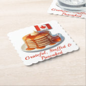 Thanksgiving Humour Canada | Maple Pancakes & Fall ペーパーコースター (アングル)