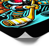 Thanksgiving Ice Hockey Turkey Day Fall  ポスター (角)