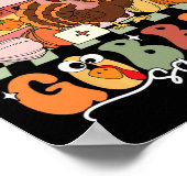 Thanksgiving Icu Nurse Gobble Squad Fall Scrub Top ポスター (角)