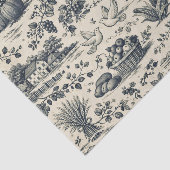 Thanksgiving Indigo Blue Harvest Toile 薄葉紙 (詳細)