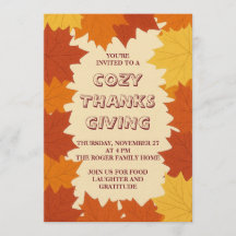 Thanksgiving Invitation – Autumn Leaves Fall