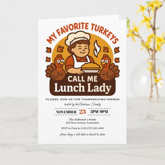 Thanksgiving Invitation Card カード (黄色い花)