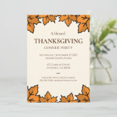  Thanksgiving Invitation – Printable Potluck Invt 招待状 (スタンド正面)