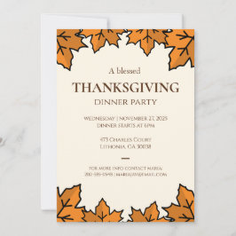 Thanksgiving Invitation – Printable Potluck Invt 招待状