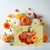 Thanksgiving invitation with pumpkins カード