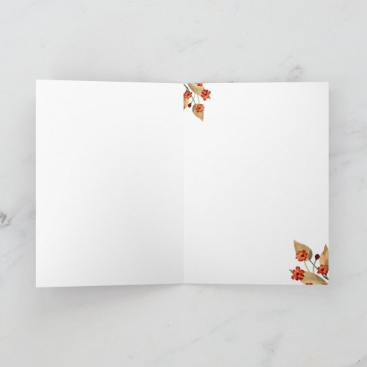 Thanksgiving Joy Floral Pumpkin Card カード (内部)