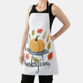 Thanksgiving Leaves and Pumpkin in Autumn colors エプロン (インサイチュ)