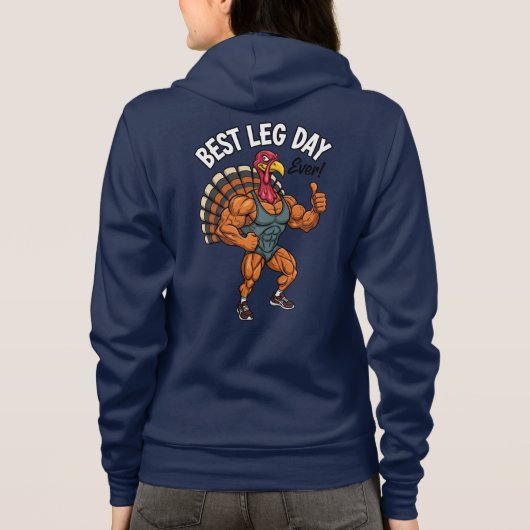 Thanksgiving Leg Day Adult Full-Zip Hoodie パーカ (裏面)