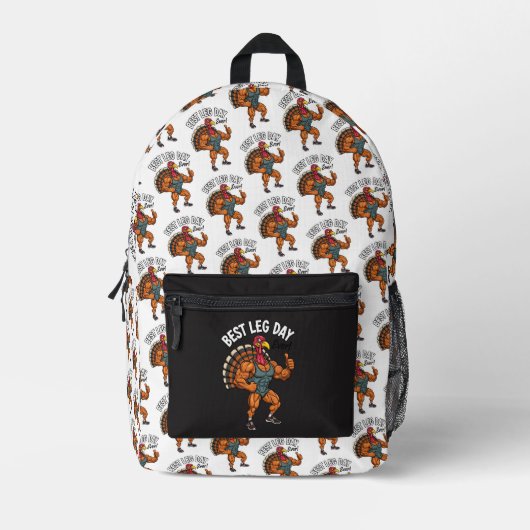 Thanksgiving Leg Day Backpack プリントバックパック (正面)