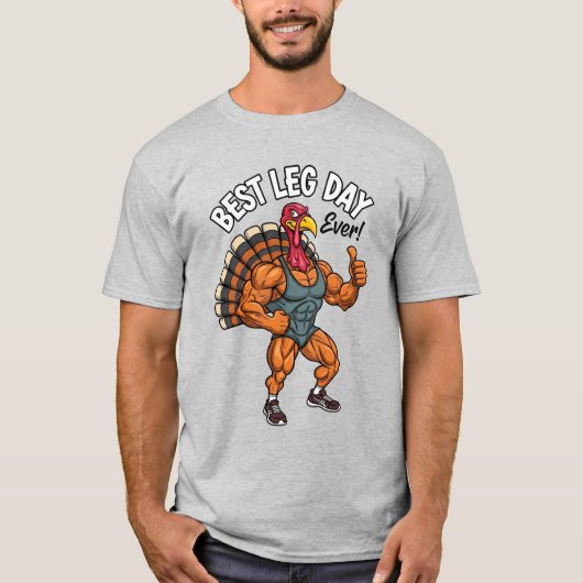 Thanksgiving Leg Day Basic T-Shirt Tシャツ (正面)