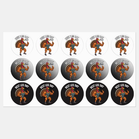 Thanksgiving Leg Day Labels ラベル (シート)