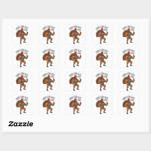 Thanksgiving Leg Day Sticker スクエアシール (シート)