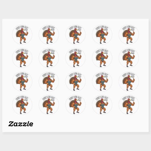 Thanksgiving Leg Day Sticker ラウンドシール (シート)