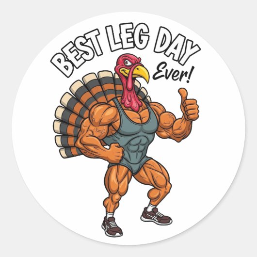 Thanksgiving Leg Day Sticker ラウンドシール (正面)