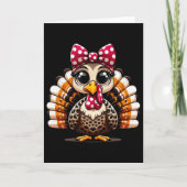 Thanksgiving Leopard Turkey Thanksgiving Autumn Fa カード (正面)