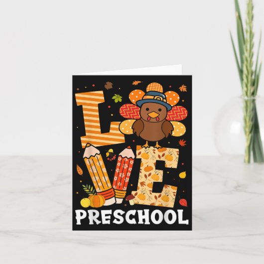 Thanksgiving Love Preschool Teacher Turkey Autumn  カード (正面)