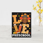Thanksgiving Love Preschool Teacher Turkey Autumn  カード (黄色い花)