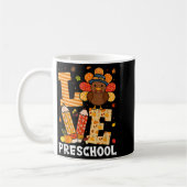 Thanksgiving Love Preschool Teacher Turkey Autumn  コーヒーマグカップ (左)