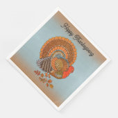Thanksgiving Male Turkey Fanned Tail Blue Orange (コーナー)