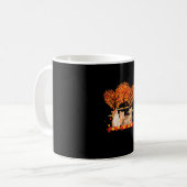 Thanksgiving Maple Cat Heart Shape Tree Leaf コーヒーマグカップ (正面左)