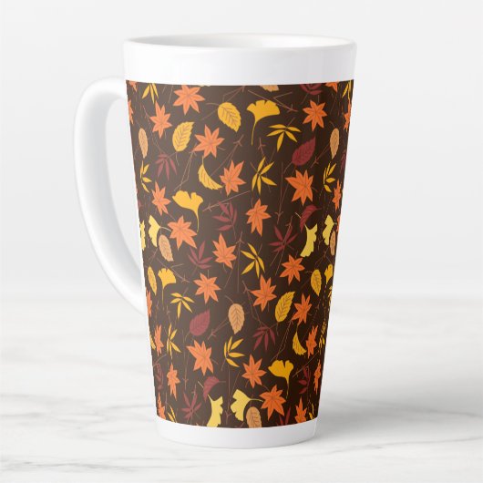 Thanksgiving Maple Fall Pattern カフェラテマグ (左アングル)
