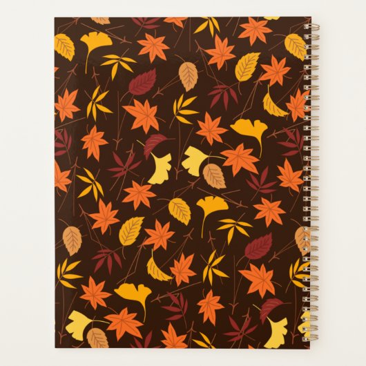 Thanksgiving Maple Fall Pattern プランナー手帳 (裏面)