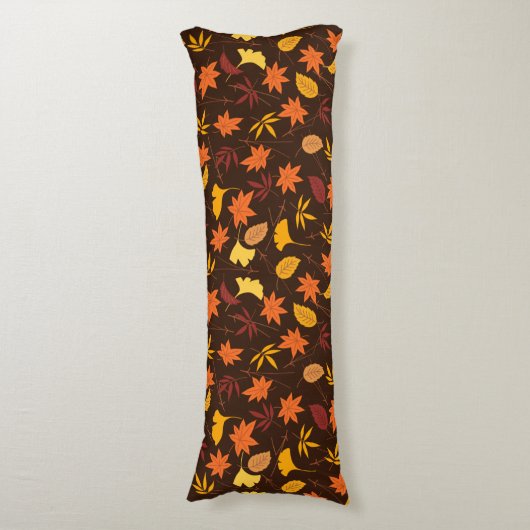 Thanksgiving Maple Fall Pattern Body Pillow ボディピロー (正面縦)