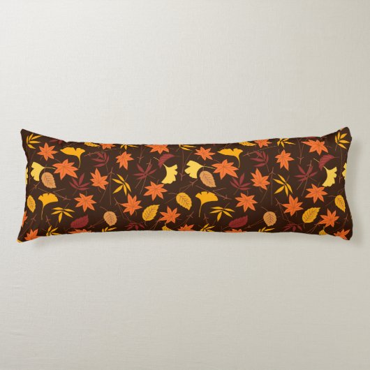 Thanksgiving Maple Fall Pattern Body Pillow ボディピロー (正面)