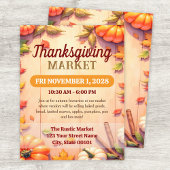 Thanksgiving Market Autumn Event Flyer Template チラシ