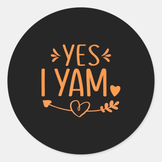 Thanksgiving Matching Couples Outfit Sweet Tato Ye ラウンドシール (正面)